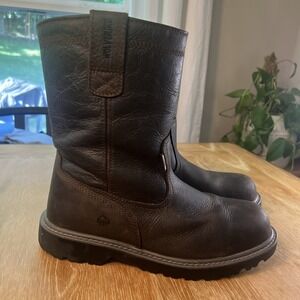 Wolverine Floorhand Boots Men's 10.5 Leather Waterproof Steel Toe 10" Wellington